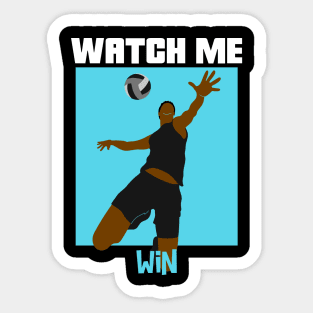 Watch Me Win Brown Skin Black Boy Joy Man Male Soccer Football Athlete Sports Afro Kwanzaa Gift Design Sticker